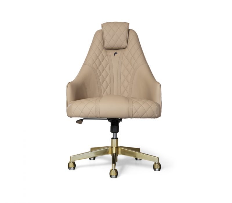 home office  - leathter office chair with golden details