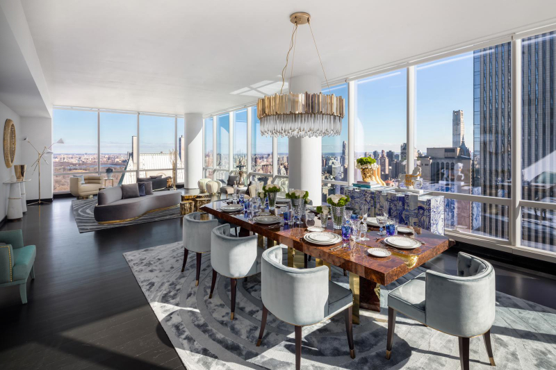 luxury dining room with Boca do lobo's modern dining table